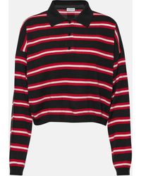 Loewe - Cropped Appliquéd Striped Wool Polo Shirt - Lyst