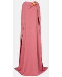 Oscar de la Renta - Caped Silk-Blend Gown - Lyst