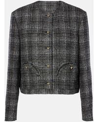 Blazé Milano - Lulua Shamo Checked Cropped Wool-Blend Jacket - Lyst