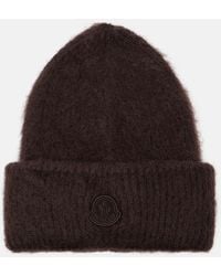 Moncler - Logo Mohair And Wool-Blend Beanie - Lyst