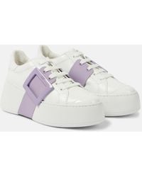 Roger Vivier - Viv' Skate Leather Sneakers - Lyst