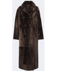 Yves Salomon - Double-Breasted Shearling Coat - Lyst