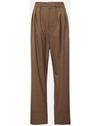 Lemaire - High-rise Wool-blend Straight Pants - Lyst