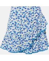 Poupette - Mabelle Printed Shirred Miniskirt - Lyst