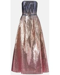 Elie Saab - Ombre Sequined Strapless Gown - Lyst