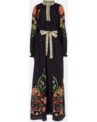 La DoubleJ - Bedrucktes Maxikleid Cerere Aus Seiden-Voile - Lyst