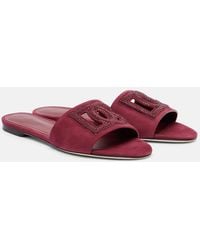 Dolce & Gabbana - Mules Dg En Daim A Cristaux - Lyst