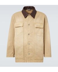 AURALEE - Chaqueta De Lona De Algodon Con Piel - Lyst