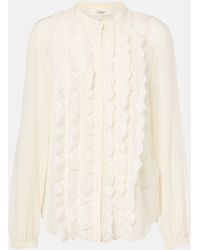 Chloé - Ruffled Silk Georgette Shirt - Lyst