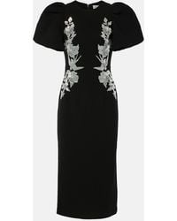 Rebecca Vallance - Monroe Puff-Sleeve Embellished Midi Dress - Lyst