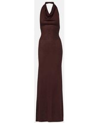 AYA MUSE - Reed Halterneck Maxi Dress - Lyst