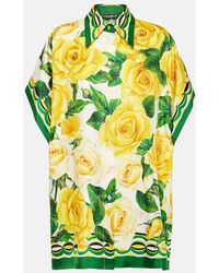 Dolce & Gabbana - Blusa in seta con stampa floreale - Lyst