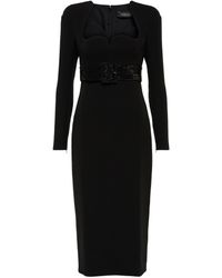 Versace Vestido midi de seda - Negro