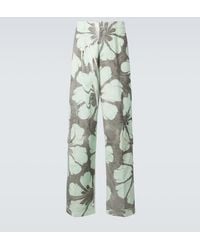 Dries Van Noten - Floral Cotton Wide-Leg Pants - Lyst