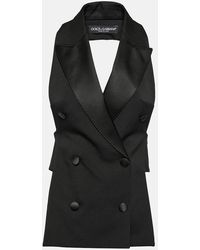 Dolce & Gabbana - Double-breasted Wool And Silk-blend Vest - Lyst