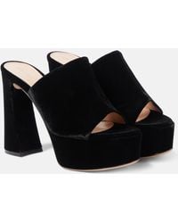 Gianvito Rossi - Holly Velvet Platform Mules - Lyst
