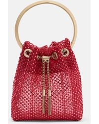 Jimmy Choo - Bon Bon Small Embellished Satin Bucket Bag - Lyst