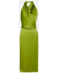 Magda Butrym - Halterneck Silk Satin Midi Dress - Lyst