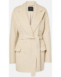 JOSEPH - Double-Breasted Belted Wool And Silk Blazer - Lyst