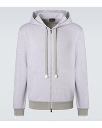 Brioni - Cotton-Blend Zip-Up Hoodie - Lyst