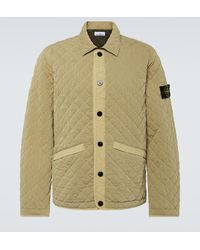 Stone Island - Fili Compass Quilted Cotton-blend Jacket - Lyst