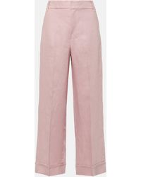 Max Mara - Salix Linen Straight Pants - Lyst