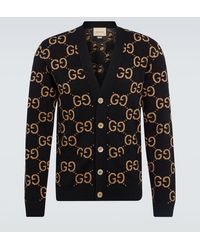 Gucci - Cardigan In Lana Jacquard GG - Lyst
