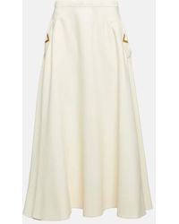 Valentino - Crepe Couture Midi Skirt - Lyst