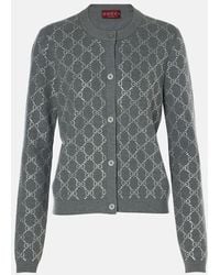Gucci - Cardigan Gg Aus Wolle Mit Kristallen - Lyst