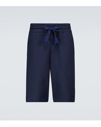 Pantalones de vestir slim Ferragamo de hombre de color Azul Hombre Ropa de Pantalones cortos de Pantalones cortos chinos y de vestir 