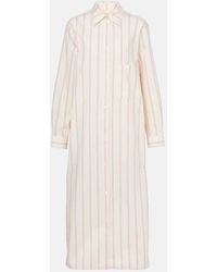 TOTEME - Striped Cotton And Silk Shirt Dress - Lyst