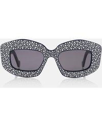 Loewe - Pave Screen Embellished Square Sunglasses - Lyst