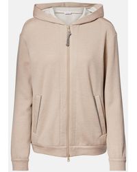 Brunello Cucinelli - Monili Cotton And Silk-Blend Hoodie - Lyst
