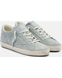 Golden Goose - Super-Star Embellished Suede Sneakers - Lyst