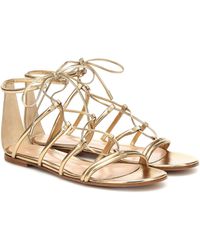 Gianvito Rossi Metallic Leather Gladiator Sandals