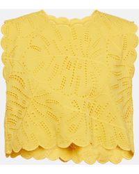 FARM Rio - Monstera Broderie Anglaise Crop Top - Lyst