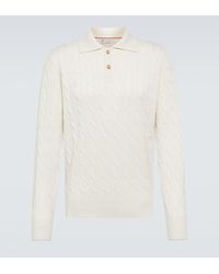 Brunello Cucinelli - Cable-Knit Cashmere Polo Sweater - Lyst