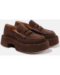 JW Anderson - Plateau-Loafers Aus Veloursleder - Lyst