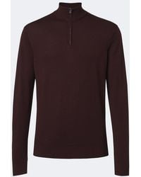 Sunspel - Wool Half-Zip Sweater - Lyst
