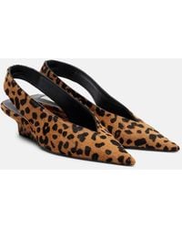 TOTEME - Leopard-Print Wedge Calf Hair Slingback Pumps - Lyst