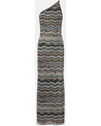 Missoni - Zigzag One-Shoulder Lame Maxi Dress - Lyst
