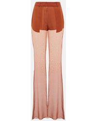 Nensi Dojaka - Mid-Rise Wide-Leg Silk Pants - Lyst