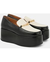 Ganni - Bicolor Patent Platform Loafers - Lyst