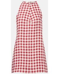 Asceno - Antiqua Gingham Linen Minidress - Lyst