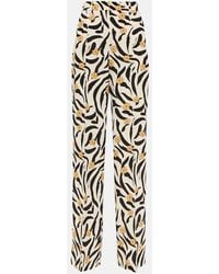 Nanushka - Lanai Floral High-rise Straight Pants - Lyst