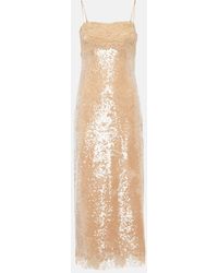 Jonathan Simkhai - Valentina Lace-trimmed Sequined Slip Dress - Lyst