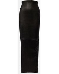 Rick Owens - Dirt Pillar Leather Maxi Skirt - Lyst
