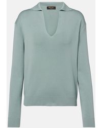 Loro Piana - Silk And Cotton Polo Sweater - Lyst