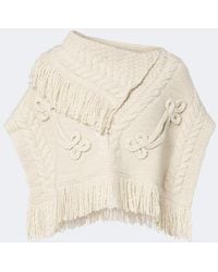 Isabel Marant - Kacie Cable-Knit Wool-Blend Poncho - Lyst