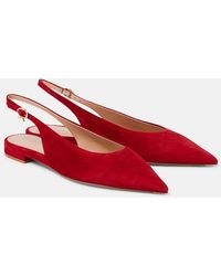 Gianvito Rossi - Suede Slingback Flats - Lyst